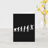 Grappige evolutie van een badmintonspeler vrouwen  kaart (Gele Bloem)