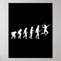Grappige evolutie van een badmintonspeler vrouwen 