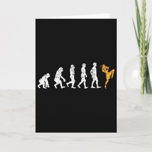 Grappige Evolution Kickbokscadeau Muay Thai Kaart (Voorkant)