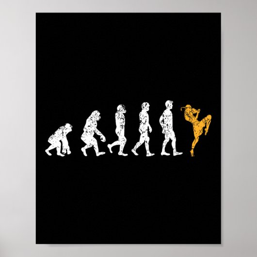 Grappige Evolution Kickboxing Cadeau Muay Thai Poster (Voorkant)