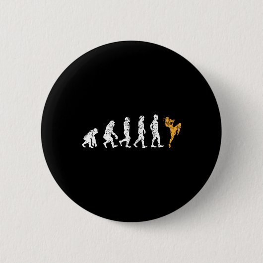 Grappige Evolution Kickboxing Cadeau Muay Thai Ronde Button 5,7 Cm (Voorkant)