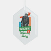 Grappige evolutionaire biologie chimpansee humor glas ornament (Voorkant links)
