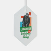 Grappige evolutionaire biologie chimpansee humor glas ornament (Voorkant Rechts)