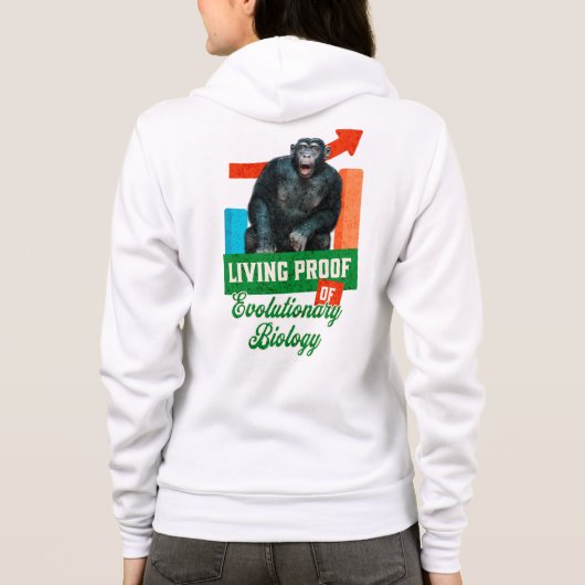 Grappige evolutionaire biologie chimpansee humor hoodie (Achterkant)