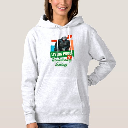 Grappige evolutionaire biologie chimpansee humor hoodie (Voorkant)