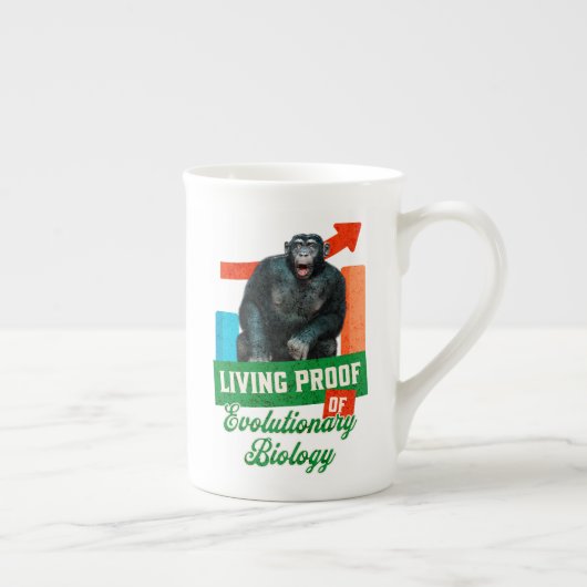 Grappige evolutionaire biologie chimpansee humor porselein kop (Rechts)