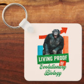 Grappige evolutionaire biologie chimpansee humor sleutelhanger (Voorkant)