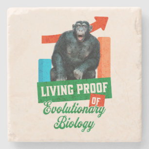 Grappige evolutionaire biologie chimpansee humor stenen onderzetter