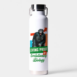 Grappige evolutionaire biologie chimpansee humor waterfles