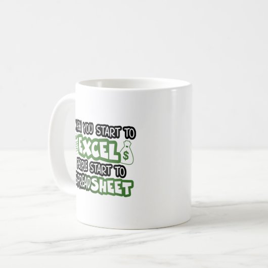 Grappige Excel- en spreadsheetboekhouding Koffiemok (Voorkant links)