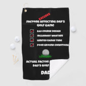 Grappige excuses klassiek zwart en wit golfhanddoek (Insitu)