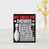 Grappige excuses voor Bowler 2 Kaart (Gele Bloem)