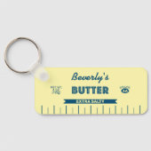 Grappige Extra Zoute Vintage Stok Boter Sleutelhan Sleutelhanger (Achterkant)