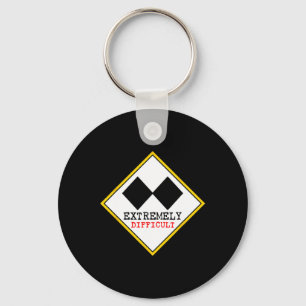 Grappige extreem moeilijke dubbele zwarte diamant sleutelhanger