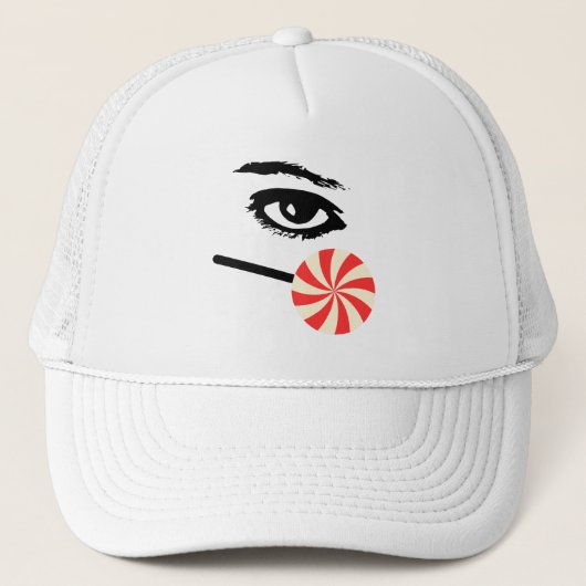 Grappige Eye Candy Hoed voor Mannen Trucker Pet (Voorkant)