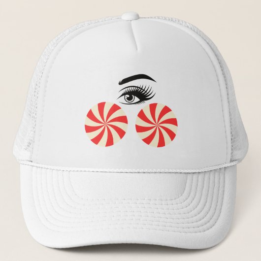 Grappige Eye Candy Hoed voor Vrouwen Trucker Pet (Voorkant)