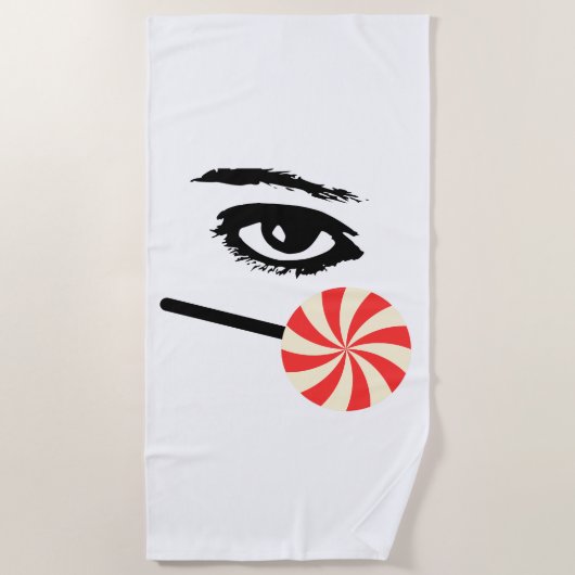 Grappige Eye Candy-strandhanddoek voor mannen – Zo Strandlaken (Voorkant)