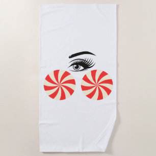 Grappige Eye Candy-strandhanddoek voor vrouwen Strandlaken
