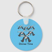 Grappige Eyed Muggen Diner Tijd Sleutelhanger (Achterkant)