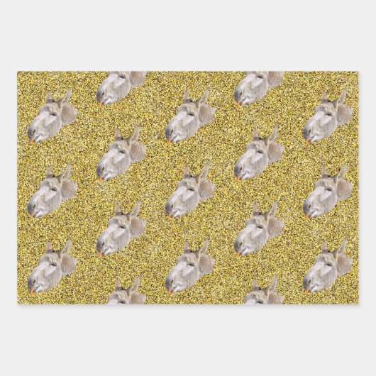 Grappige ezel, cadeaupapier, inpakpapier vel (Voorkant 3)