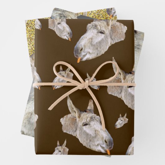 Grappige ezel, cadeaupapier, inpakpapier vel (In situ)