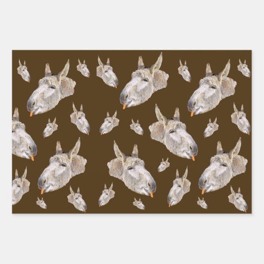 Grappige ezel, cadeaupapier, inpakpapier vel (Voorkant)