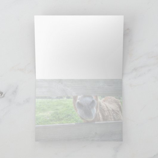 Grappige ezel "Ik mis je" Blank Bedankkaart (Binnen)