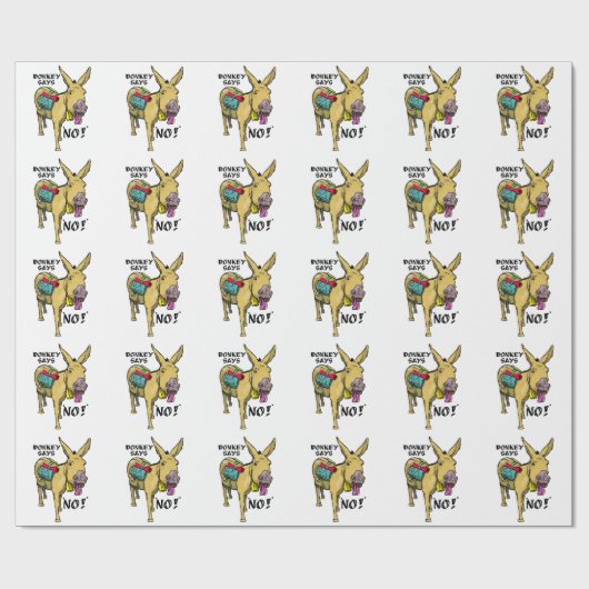 Grappige ezel zegt nee! cadeaupapier (Vlak)