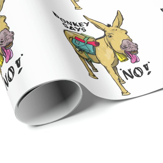 Grappige ezel zegt nee! cadeaupapier (Rol Hoek)