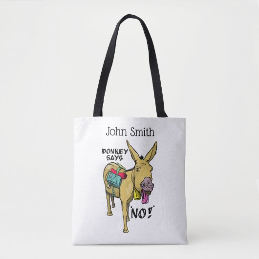 Grappige ezel zegt nee! tote bag (Voorkant)