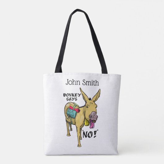Grappige ezel zegt nee! tote bag (Achterkant)