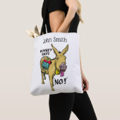 Grappige ezel zegt nee! tote bag (Dichtbij)