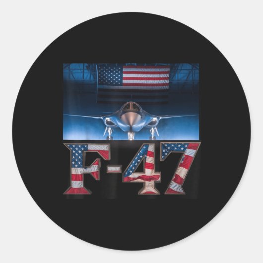 Grappige F47 Fighter F-47 Jet Fighter Vliegtuig Ronde Sticker (Voorkant)