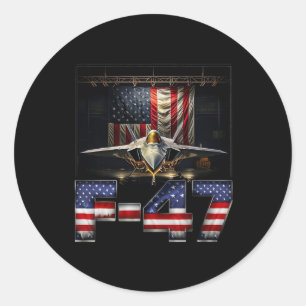 Grappige F47-jager Jet Trump Ronde Sticker