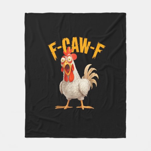 Grappige F-Awk-F Kip F-Caw-F Haan Pun Retro Vi Fleece Deken (Voorkant)