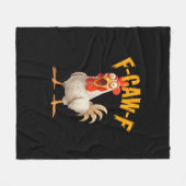 Grappige F-Awk-F Kip F-Caw-F Haan Pun Retro Vi Fleece Deken (Voorkant (Horizontaal))