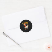 Grappige F-Awk-F Kip F-Caw-F Haan Pun Retro Vi Ronde Sticker (Envelop)
