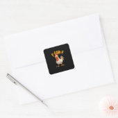 Grappige F-Awk-F Kip F-Caw-F Haan Pun Retro Vi Vierkante Sticker (Envelop)