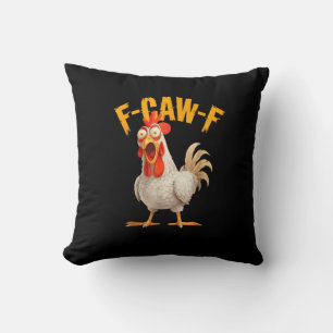 Grappige F-Awk-F Kip F-Caw-F Haan Woordgrap Retro Kussen
