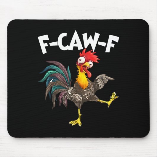 Grappige F-awk-f Kip F-caw-f Haan Woordspeling Ret Muismat (Voorkant)