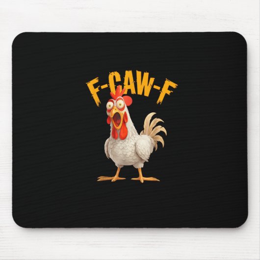Grappige F-Awk-F Kip F-Caw-F Haan Woordspeling Ret Muismat (Voorkant)