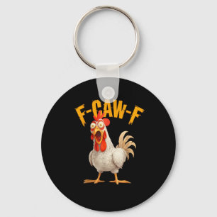 Grappige F-Awk-F Kip F-Caw-F Haan Woordspeling Ret Sleutelhanger