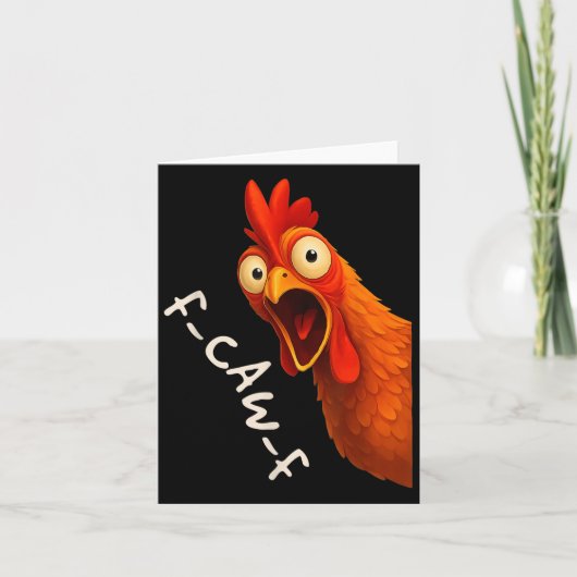 Grappige F-caw-f Chicken Face Rooster Halloween Bi Kaart (Voorkant)