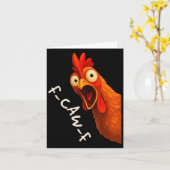 Grappige F-caw-f Chicken Face Rooster Halloween Bi Kaart (Gele Bloem)