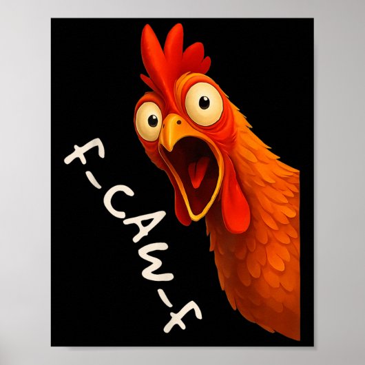 Grappige F-caw-f Chicken Face Rooster Halloween Bi Poster (Voorkant)