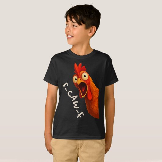 Grappige F-caw-f Chicken Face Rooster Halloween Bi T-shirt (Voorkant volledig)