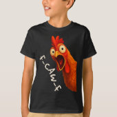 Grappige F-caw-f Chicken Face Rooster Halloween Bi T-shirt (Voorkant)