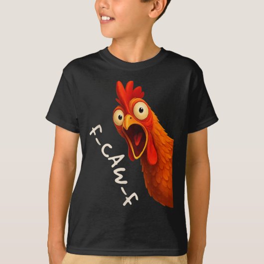 Grappige F-caw-f Chicken Face Rooster Halloween Bi T-shirt (Voorkant)
