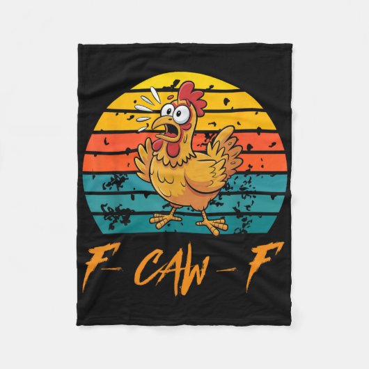 Grappige F-caw-f Chicken Shirten, Sunset Fcawf Fleece Deken (Voorkant)