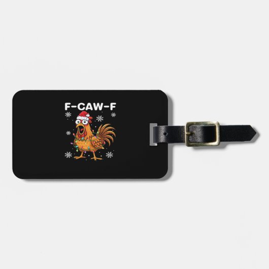 Grappige F-Caw-F Kerstkip Klassieker Bagagelabel (Voorkant horizontaal)